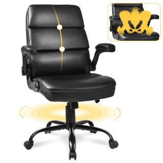 ECOZZONE Big And Tall Chair -Three Section Support,Flip-Up Armrests, Office, Study Applicable.Black ECOZZONE Big And Tall Chair -Three Section Support,Flip-Up Armrests, Office, Study Applicable.Black