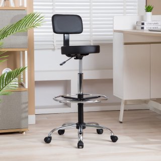 ECOZZONE Drawing Stool, Ergonomic Backrest Detachable With Footrest, Suitable For Studio Use(Black) ECOZZONE Drawing Stool, Ergonomic Backrest Detachable With Footrest, Suitable For Studio Use(Black)