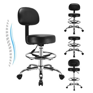 ECOZZONE Drawing Stool, Ergonomic Backrest Detachable with Footrest, Suitable for Office Use(Black) ECOZZONE Drawing Stool, Ergonomic Backrest Detachable with Footrest, Suitable for Office Use(Black)